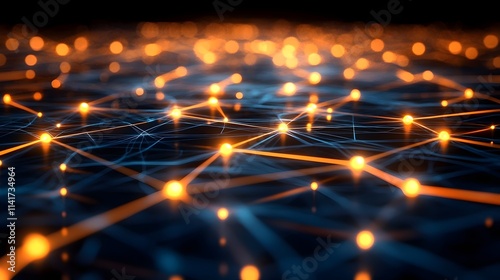 A computer generated image of a network of glowing dots