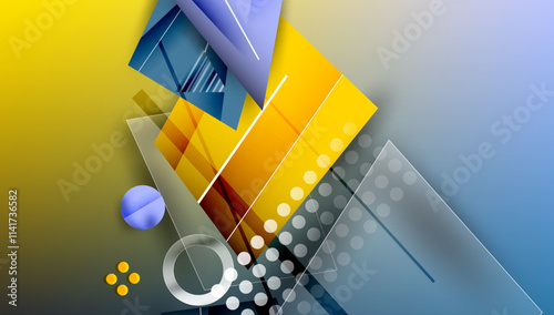 Abstract background geometric design with colorful gradients