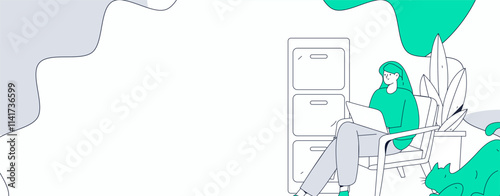 Home indoor character scene flat vector concept operation hand drawn illustration
