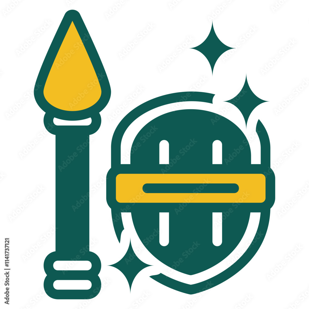 Spear green and yellow color style icon Spear green and yellow color style icon