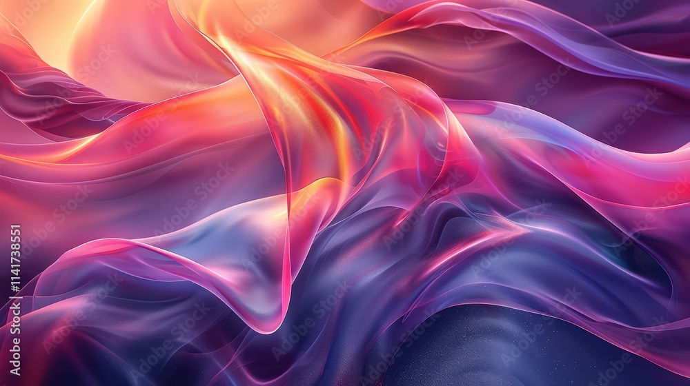 Abstract Wavy Glass Shapes Background with Smooth Curves and Transparent Light Effects Abstract Wavy Glass Shapes Background with Smooth Curves and Transparent Light Effects