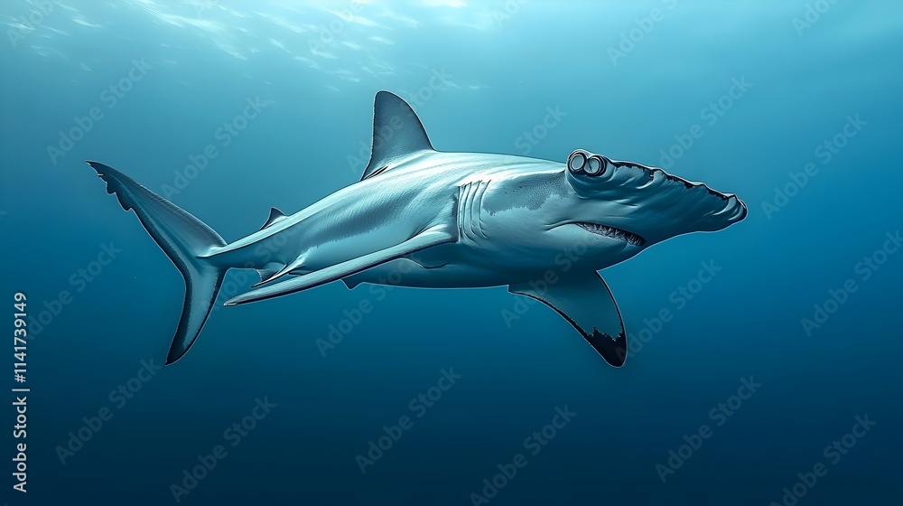 Obraz premium A shark is swimming in the ocean