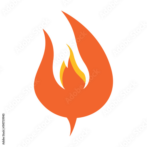 Fire icon on a transparent background.