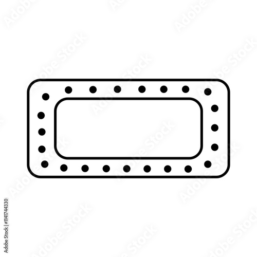 Retro billboard sign line simple vector illustration