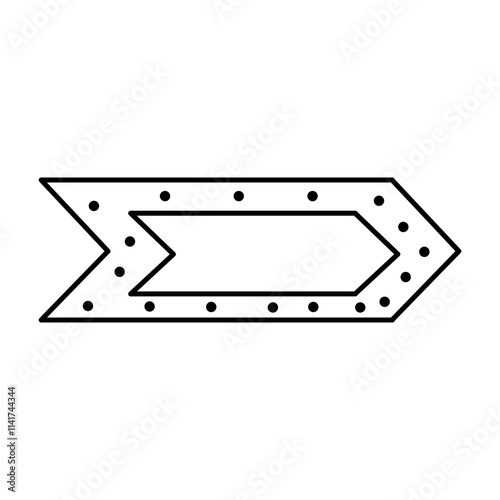 Retro billboard sign line simple vector illustration
