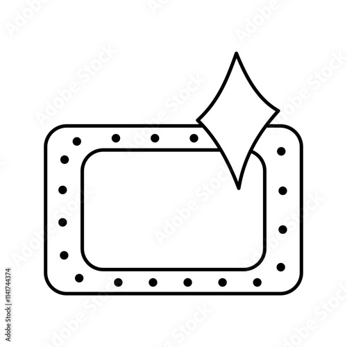 Retro billboard sign line simple vector illustration