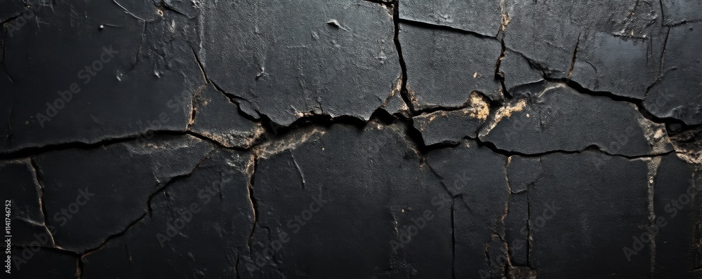 Obraz premium cracked dark textured surface with dramatic