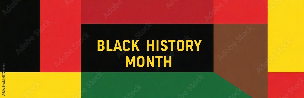 Minimalist geometric Black History Month background in red, green, yellow, and black, Black History Month concept Minimalist geometric Black History Month background in red, green, yellow, and black, Black History Month concept