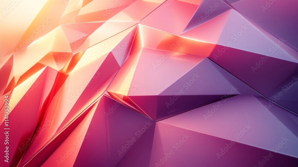 Abstract Shiny Geometric Crimson Purple Polygons Abstract Shiny Geometric Crimson Purple Polygons