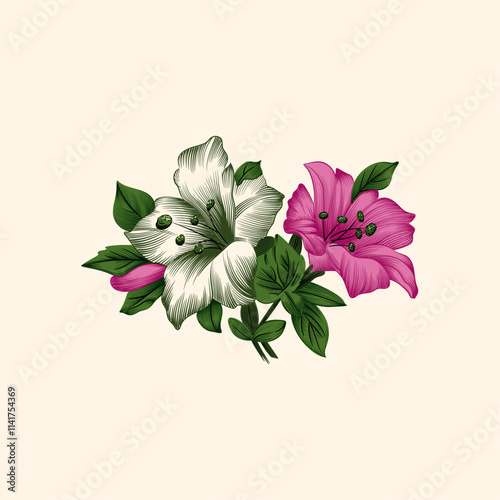 6308 Floral Decal on Vintage Chinese Ceramic Tablewares