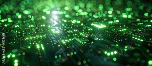 Circuit Board with Green Lights