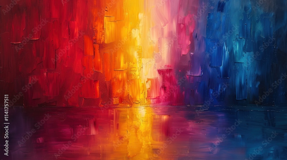 Fototapeta premium Abstract Oil Painting with Colorful Strokes