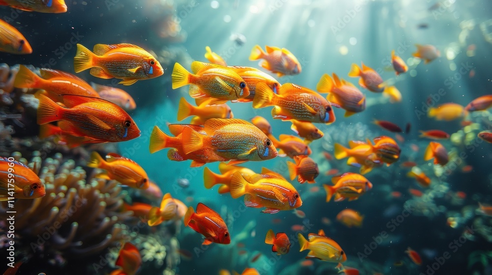 Naklejka premium Orange Fish in a Coral Reef