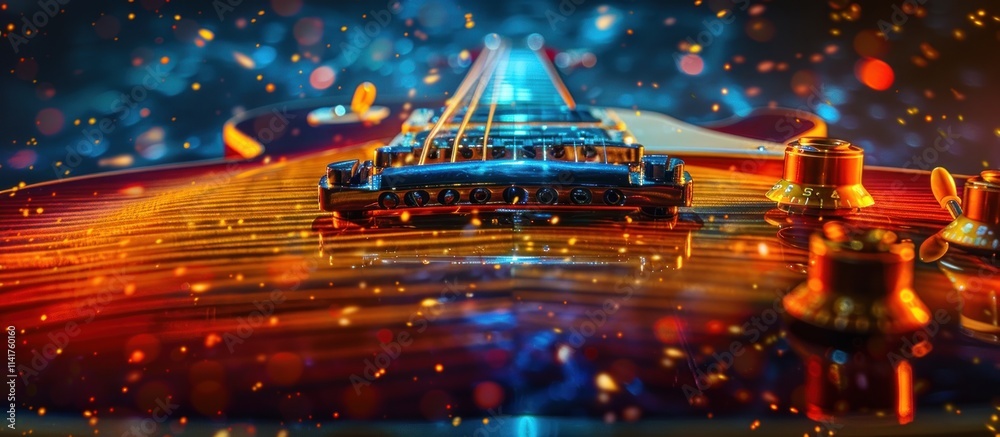 Fototapeta premium Electric Guitar Close-Up with Bokeh