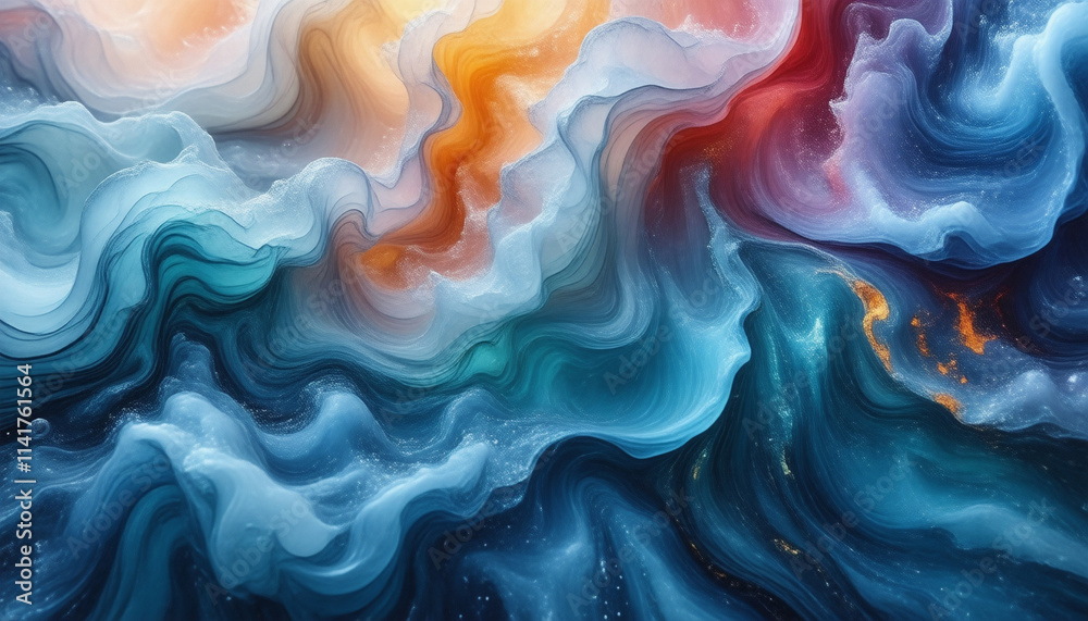 Obraz premium PNG ULTRA HD 8K Vibrant Translucent Pigments – Flowing Across Textured Surfaces with Iridescent Stains, Ideal for Abstract Art, Design, and Aesthetic Projects