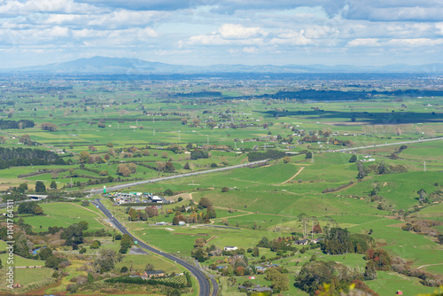 Aerial view of the north Waikato region, New Zealand