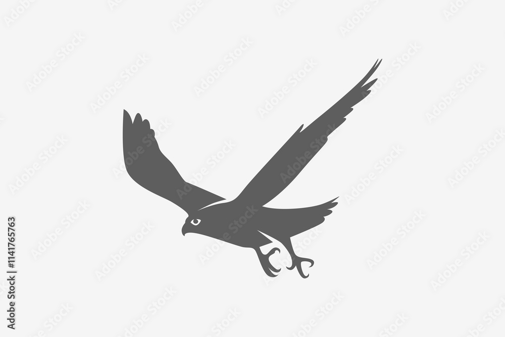 Obraz premium Falcon move fast attack silhouette logo or symbol vector