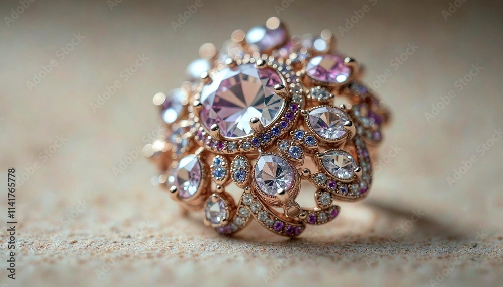 Intricate Cocktail Ring Close-Up Intricate Cocktail Ring Close-Up