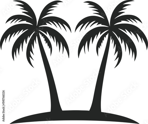 Palm trees silhouette vector to represent summer