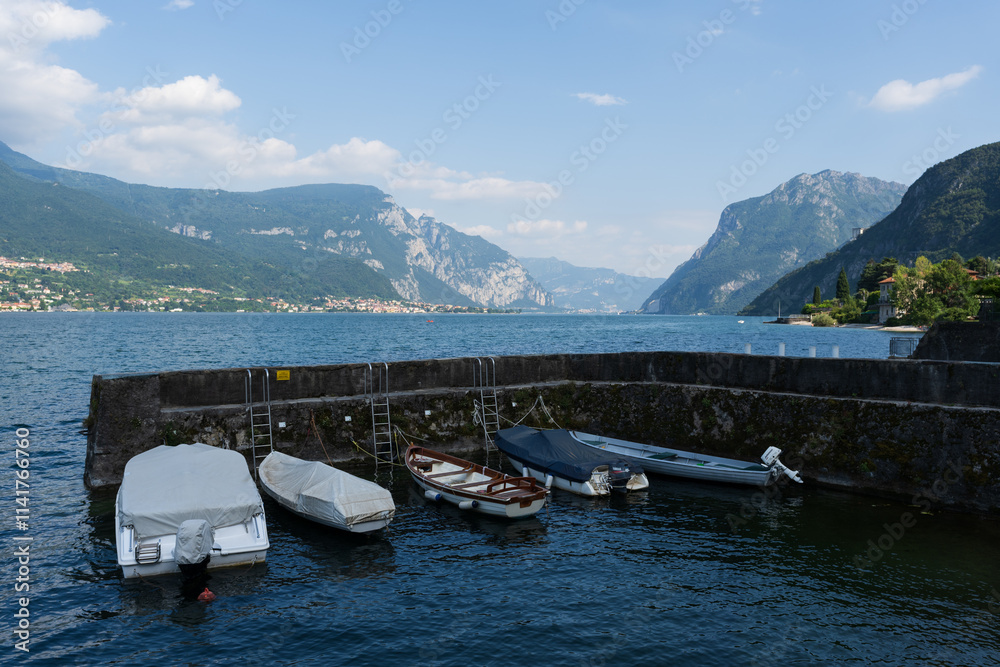 Fototapeta premium The village of Onno, a small settlement on the shore of Lake Como