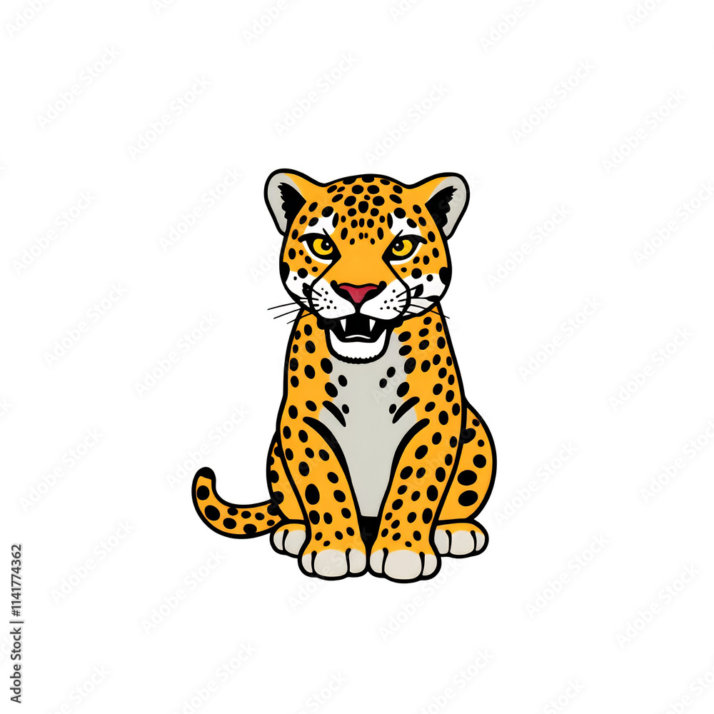 Fun Leopard Clipart On A White Background, Featuring A Vibrant And Cute Design Fun Leopard Clipart On A White Background, Featuring A Vibrant And Cute Design