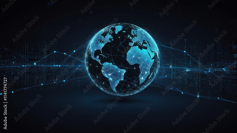 Global Network Digital World Interconnection Visualization Global Network Digital World Interconnection Visualization
