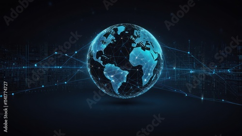 Global Network Digital World Interconnection Visualization