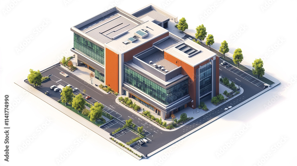 Dynamic and spacious university plaza building with modern architecture Dynamic and spacious university plaza building with modern architecture