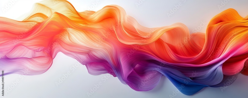 Vibrant colors flowing together on a white canvas, Generative AI Vibrant colors flowing together on a white canvas, Generative AI