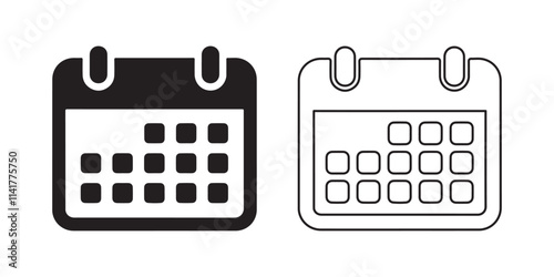 Calendar vector icon set. Calendar symbol illustration