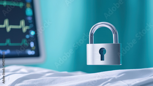 Wallpaper Mural Secure lock hovering over patient monitor in hospital Torontodigital.ca