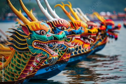 Beautiful holiday composition for celebrate chinese dragon boat festival photo