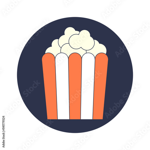 Illustration of a popcorn bucket symbolizing cinema and snacking.