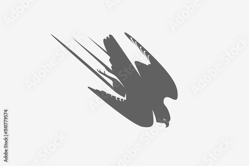 Falcon move fast attack silhouette logo or symbol vector