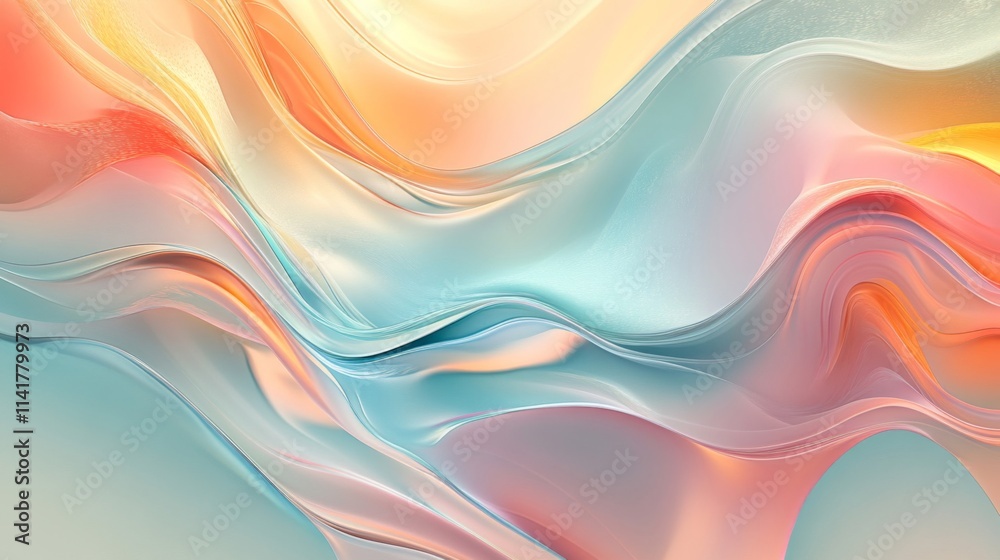 Abstract Pastel Waves Flowing Seamlessly Together Abstract Pastel Waves Flowing Seamlessly Together