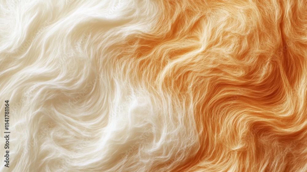 Abstract Wavy Texture Of White And Orange Fur Abstract Wavy Texture Of White And Orange Fur