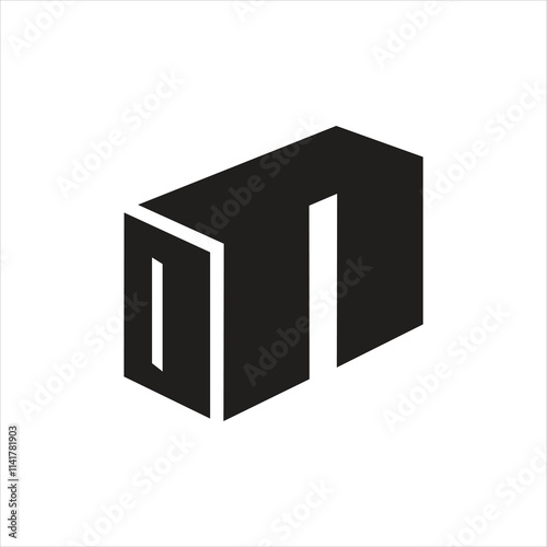 Letter Dn cuboid shape, n small letter and initial unique  and stylish logo design
