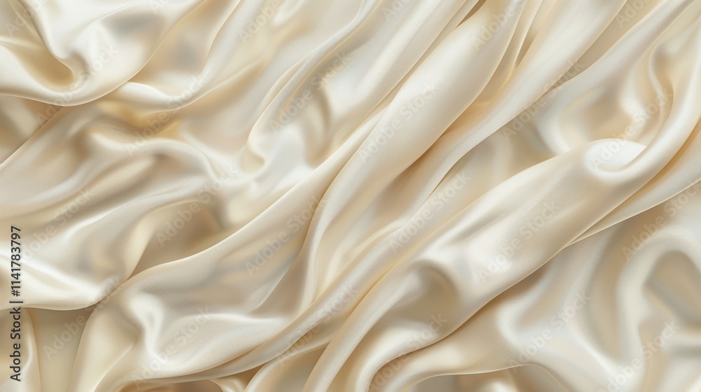 A smooth, flowing fabric of beige silk, exhibiting soft waves and subtle sheen, creating a luxurious and elegant texture. A smooth, flowing fabric of beige silk, exhibiting soft waves and subtle sheen, creating a luxurious and elegant texture.