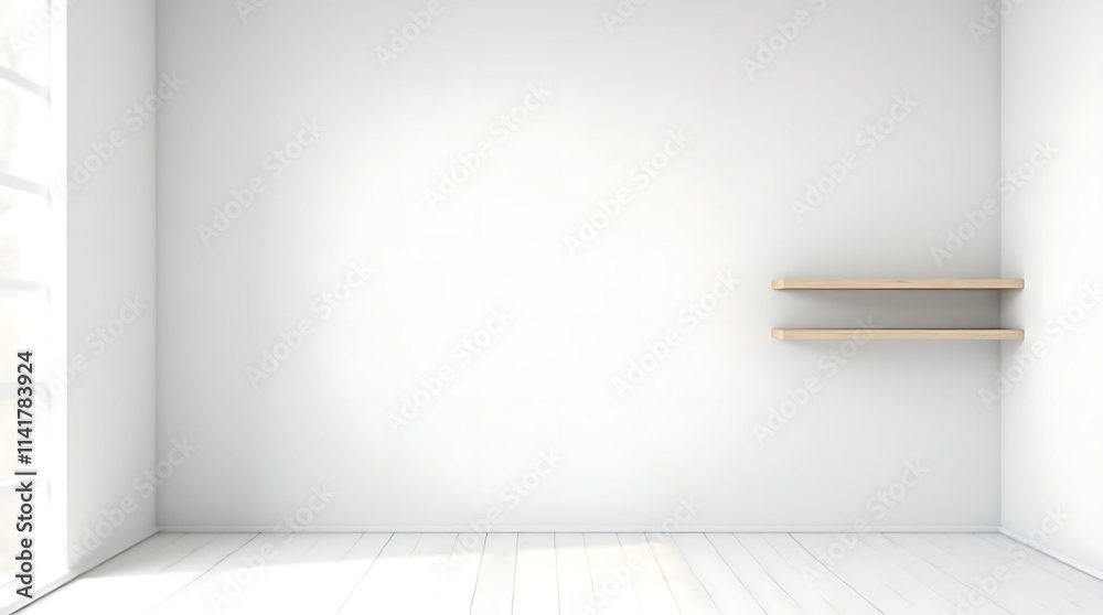 Empty White Room with Archways, Perfect for Mockups, Generative AI Empty White Room with Archways, Perfect for Mockups, Generative AI