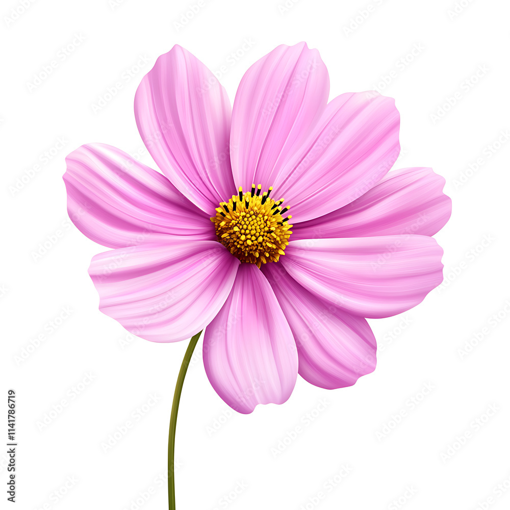 pink cosmos flower isolated on a white background with vibrant petals and natural beauty pink cosmos flower isolated on a white background with vibrant petals and natural beauty