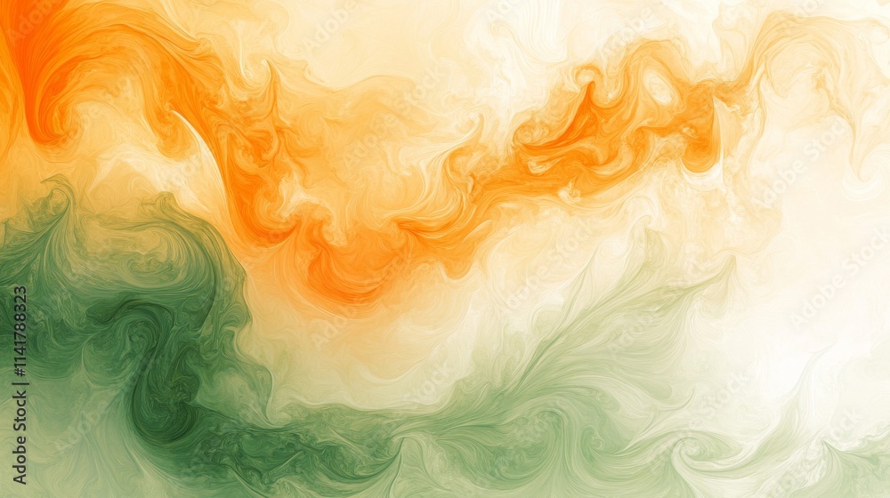 Abstract Swirling Orange And Green Hues Artwork Abstract Swirling Orange And Green Hues Artwork