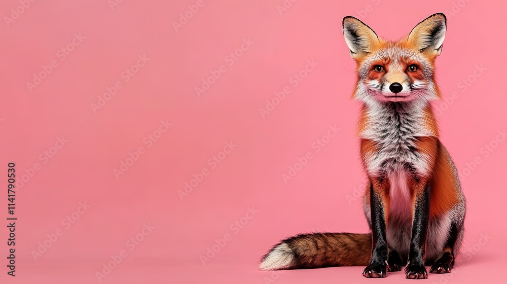 Obraz premium fox in love on a plain colored background.