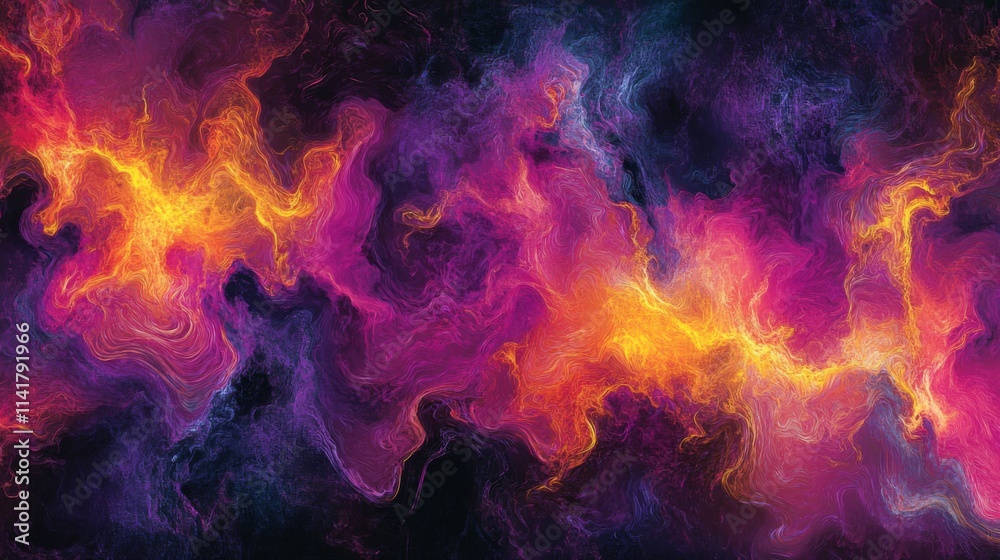 Abstract swirling cosmic nebula fiery colors Abstract swirling cosmic nebula fiery colors