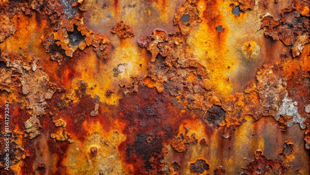 Highly Textured Abstract of Rusted Metal Surface Showing Extensive Corrosion and Flaking Paint Highly Textured Abstract of Rusted Metal Surface Showing Extensive Corrosion and Flaking Paint