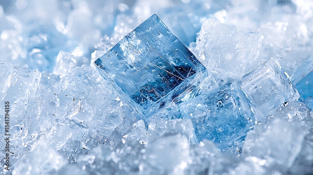 Crystal clear ice cubes nestled together Crystal clear ice cubes nestled together