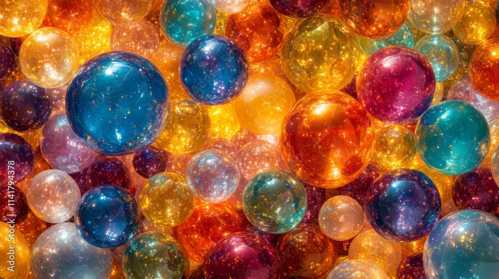 Colorful Shiny Spheres Fill The Frame Colorful Shiny Spheres Fill The Frame