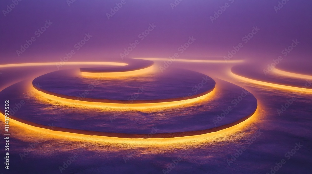 Ethereal Luminous Rings of Glowing Light Fading into Misty Purple Haze Ethereal Luminous Rings of Glowing Light Fading into Misty Purple Haze