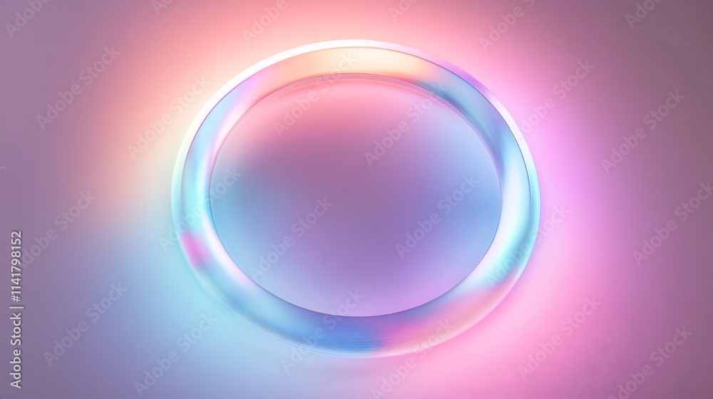 Obraz premium Soft Glowing Pastel Halo Arrangement Elegant Modern Minimalist Circular Light Design