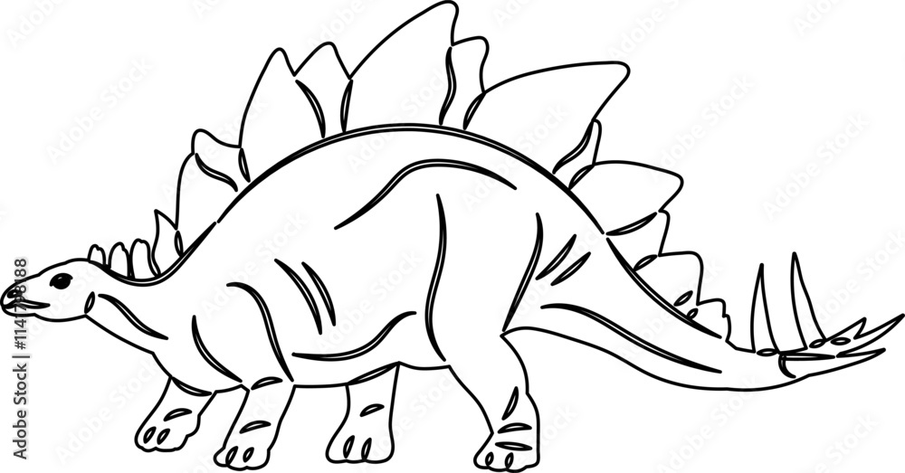 dinosaur sketch on white background, vector dinosaur sketch on white background, vector