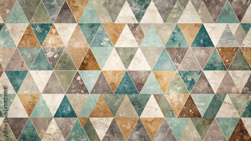 Wallpaper Mural Abstract Geometric Triangle Pattern Background Texture with Earthy Tones Torontodigital.ca